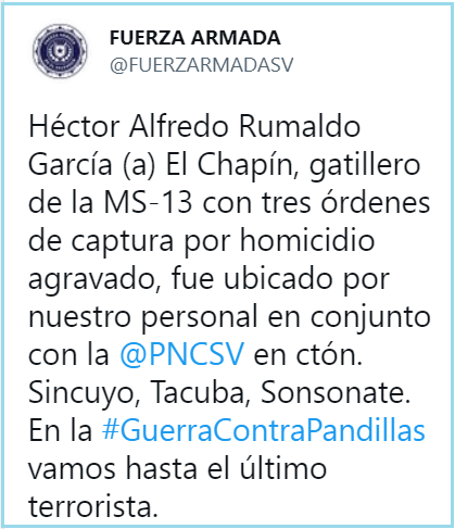 El Salvador: Capturan a alias «El Chapín», gatillero de la MS13 fue detenido en Sonsonate