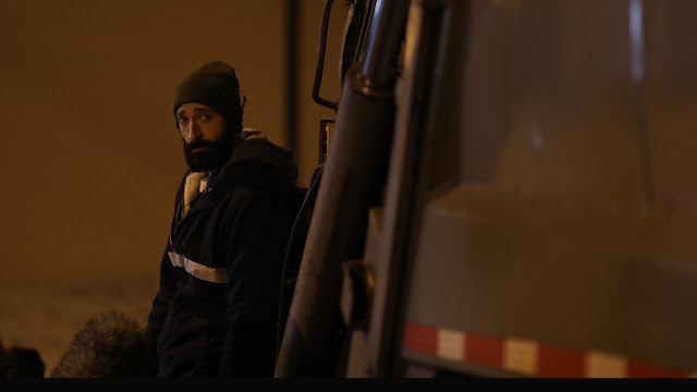 adrien brody and a garbage truck
