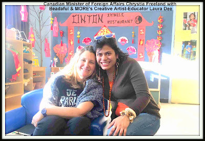 Ms. Chrystia Freeland with Artist Educator Laura Dee