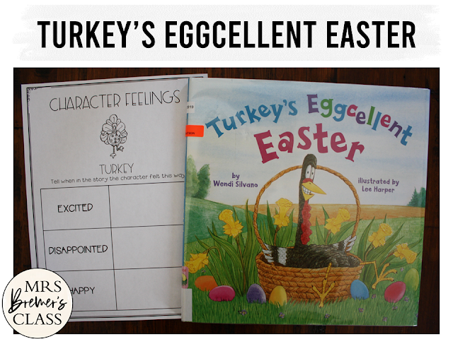 Turkey's Eggcellent Easter book activities literacy unit with companion activities, class book and a craftivity for Kindergarten and First Grade