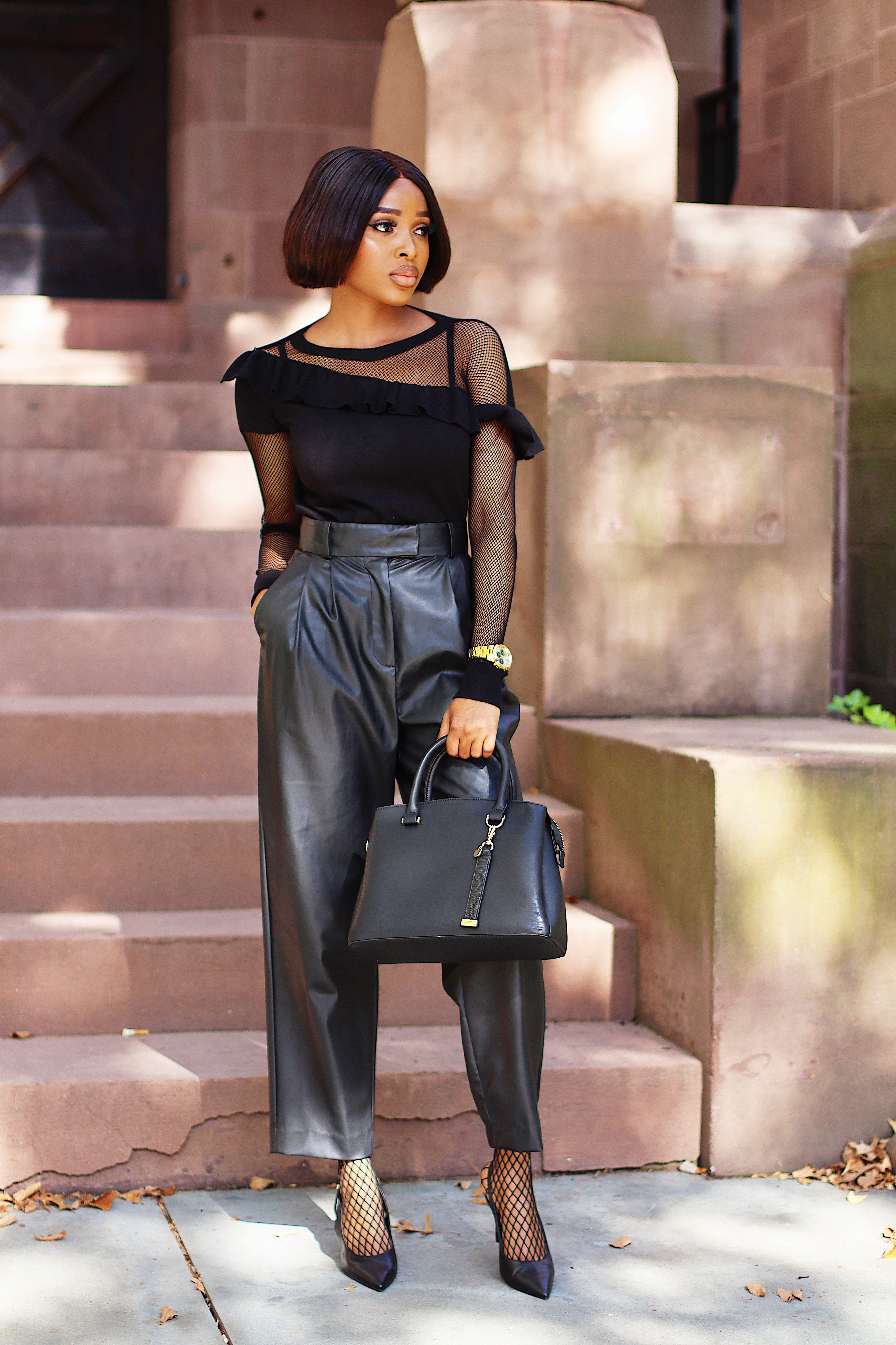 All-black monochrome outfits for work