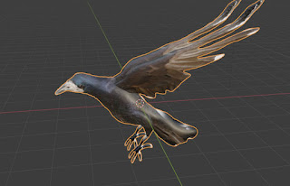 Crow bird free 3d models blender obj fbx low poly