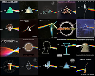 20 album covers referencing the Dark Side of the Moon