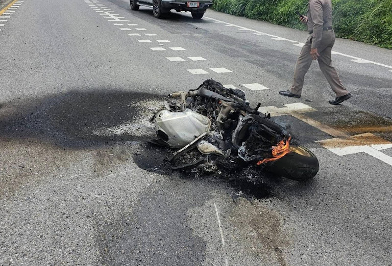 Charred wreckage speaks volumes as authorities investigate Thailand’s deadly road toll.