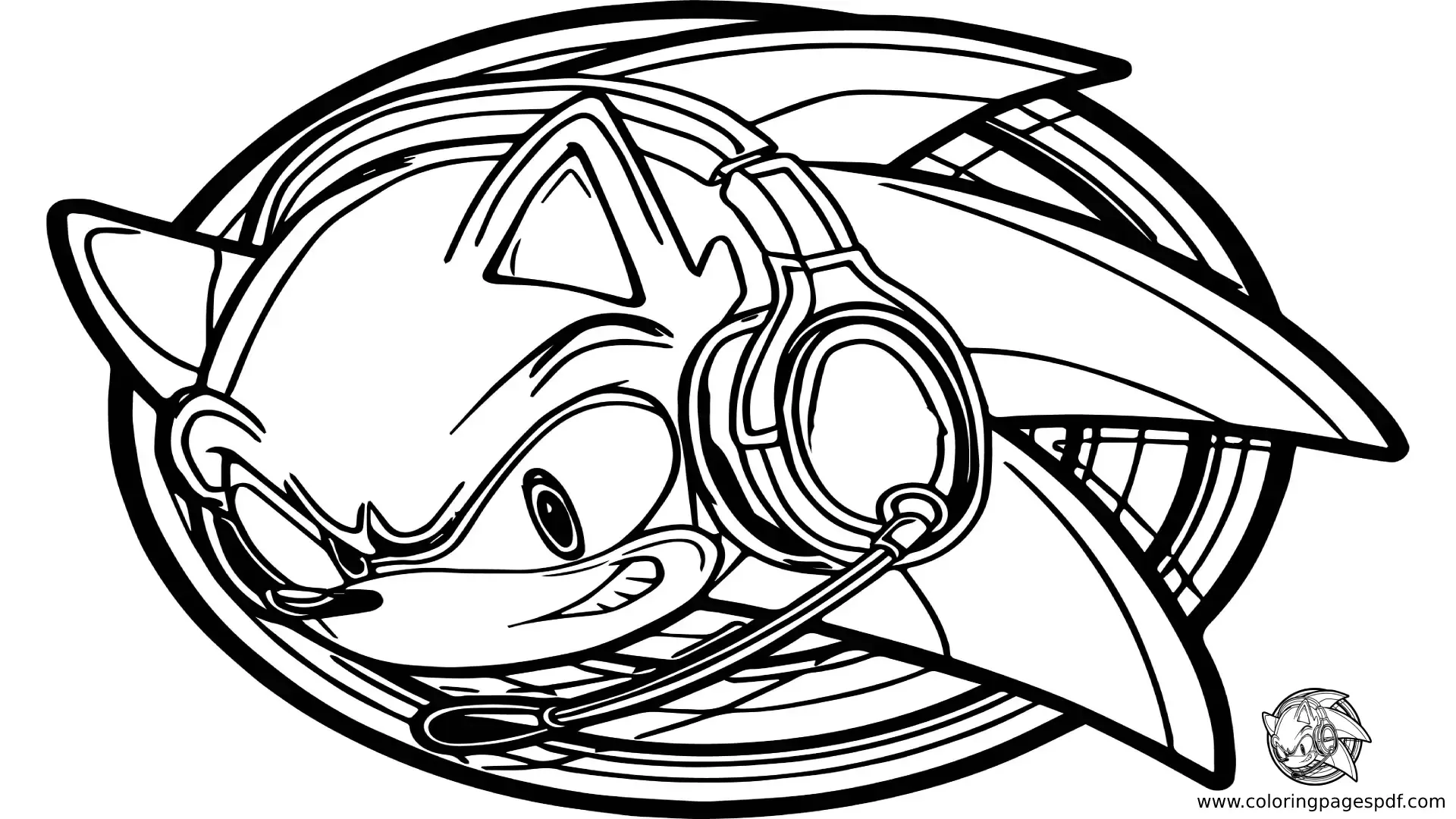 Coloring Pages Of Sonic Wearing Headphones