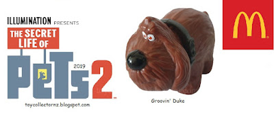 McDonalds Secret Life of Pets 2 Happy Meal Toys 2019 Australia and New Zealand Groovin' Duke figure - mixed breed dog