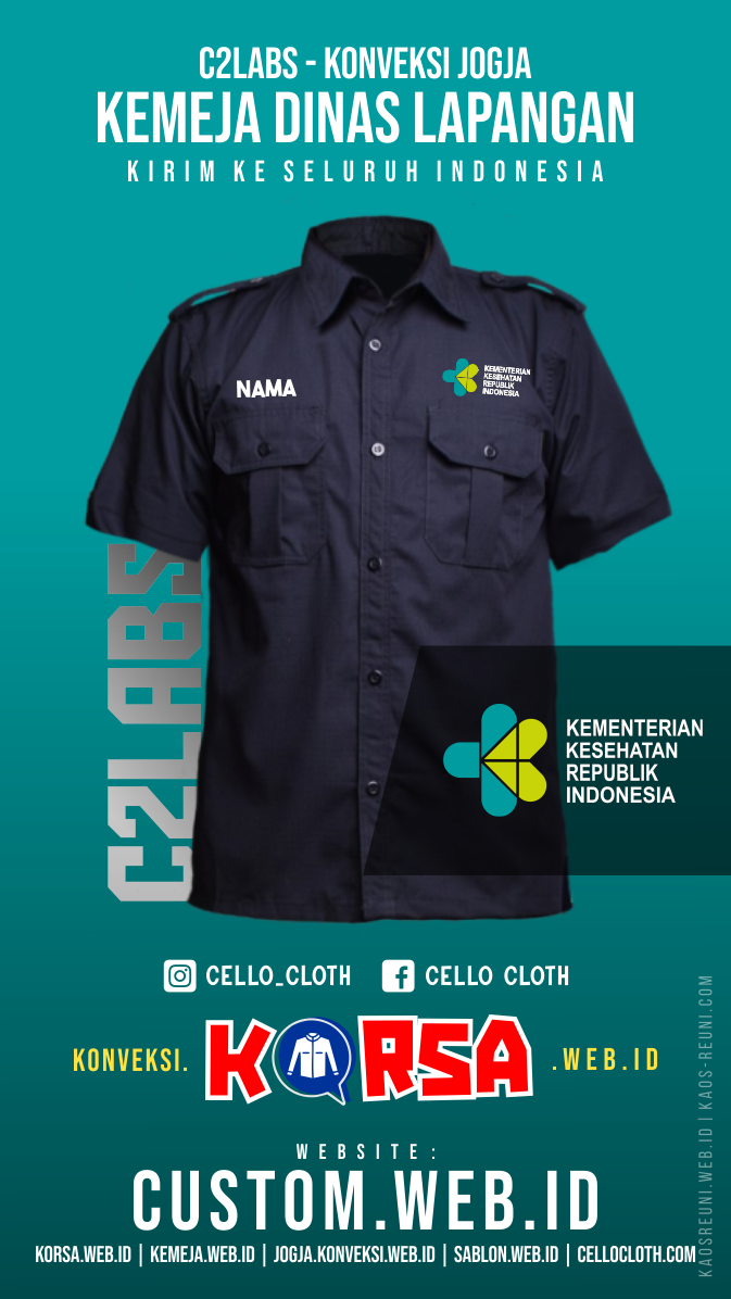 Kemaja Dinas Kementerian Kesehatan - Konveksi Kemeja Lapangan PDH PDL Bordir Jogja