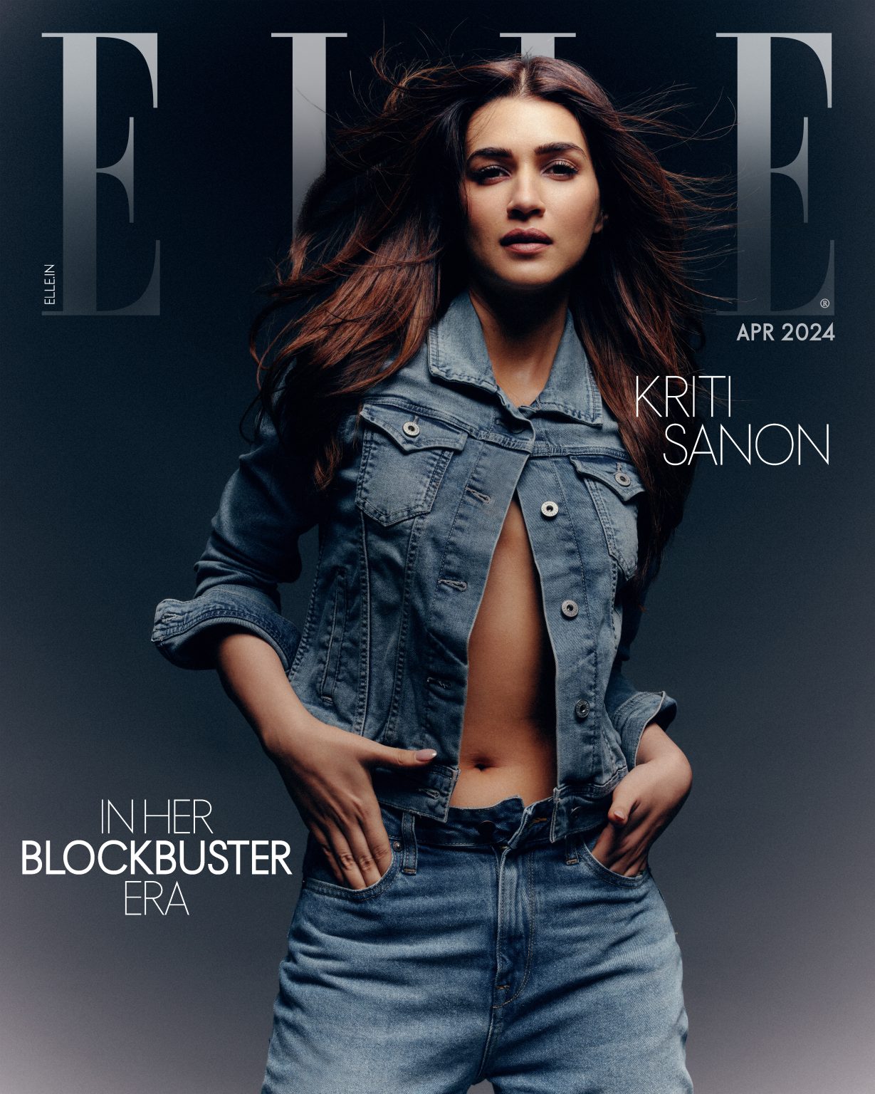 Kriti Sanon Goes Topless in an Unbuttoned Denim Shirt ELLE Magazine