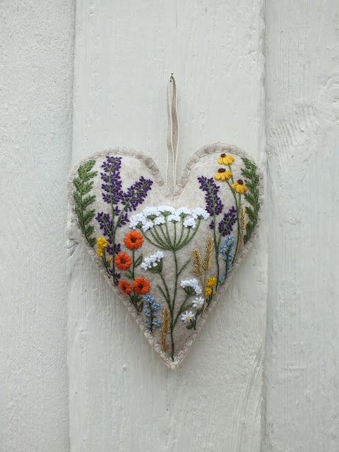 embroidery hanging heart kit
