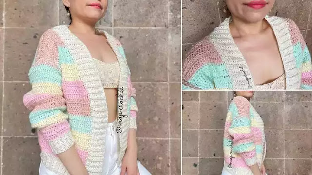 COMO TEJER GRATIS Cárdigan Básico a Crochet