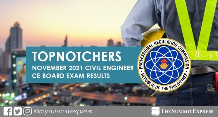 CE RESULT: November 2021 Civil Engineer board exam top 10 passers