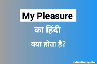 my pleasure hindi meaning