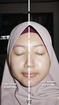 hasil test white cast pada sunscreen ANESSA Gold Series Skincare Gel SPF 50+ PA++++