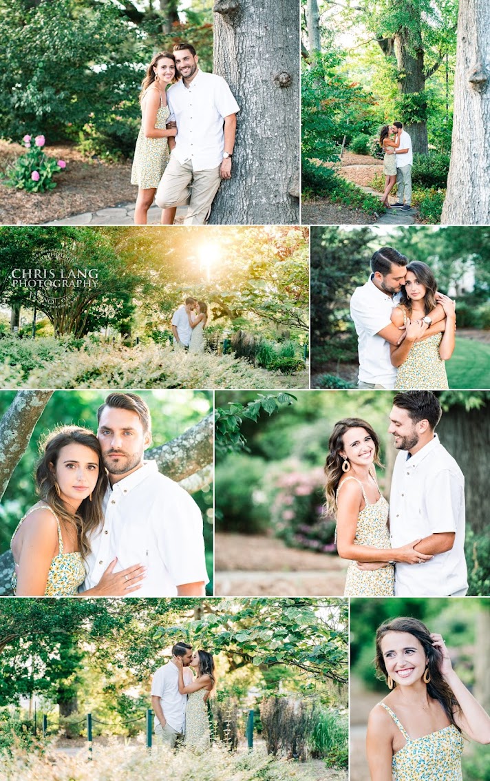 Engagement session at the Arboretum.  Engagement Session - Engagement Photography - Engagement photo idea - Wilmington NC Wedding Photographer  - Chris Lang Photography
