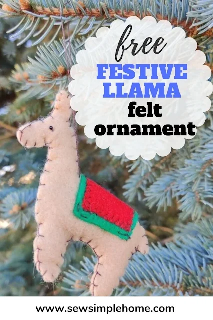 How to make a llama ornament from this free diy felt llama sewing pattern.