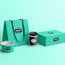 Mockup branding kafe cup paper bag dan packaging box