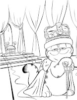 King Garfield coloring page