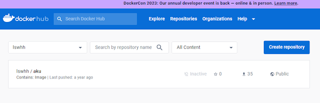 docker hub repository 생성