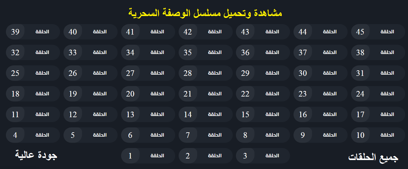 مشاهدة وتحميل مسلسل الوصفة السحرية