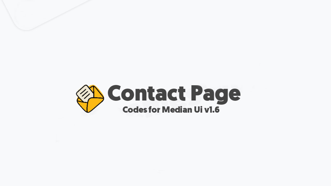How to Create Contact Us Page in Median Ui v1.6