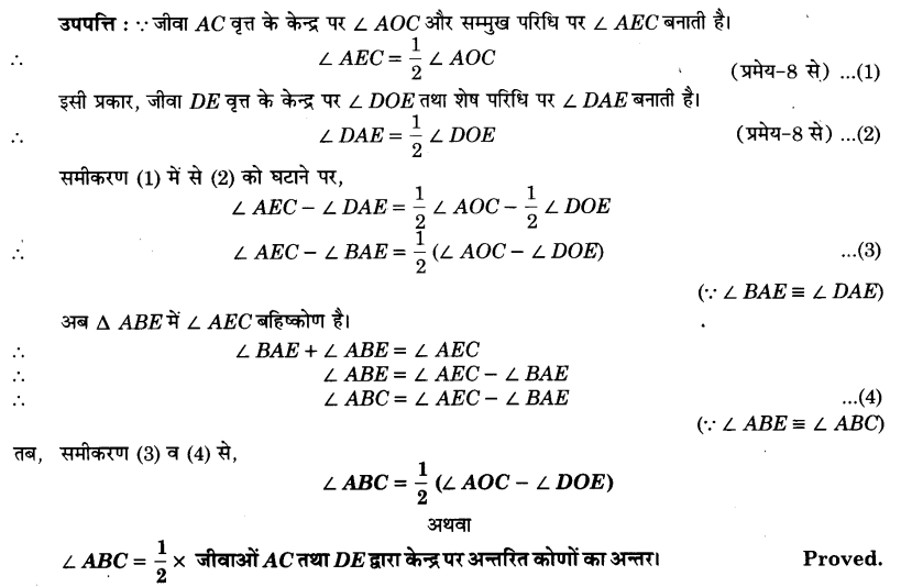 Solutions Class 9 गणित Chapter-10 (वृत्त)