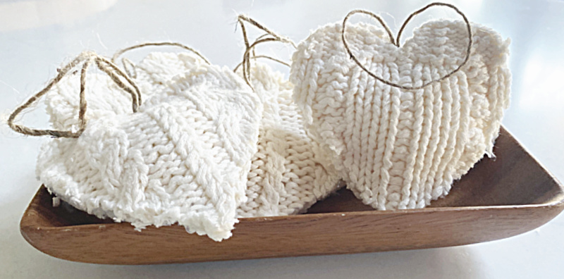 Recycled Sweater Heart Bowl Fillers