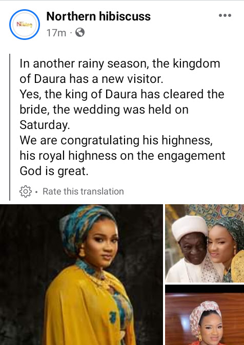 90-year-old Emir of Daura marries his 20yr old wife (Photos)