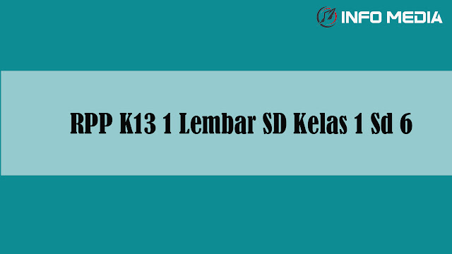 RPP K13 1 Lembar SD Kelas 1 Sd 6