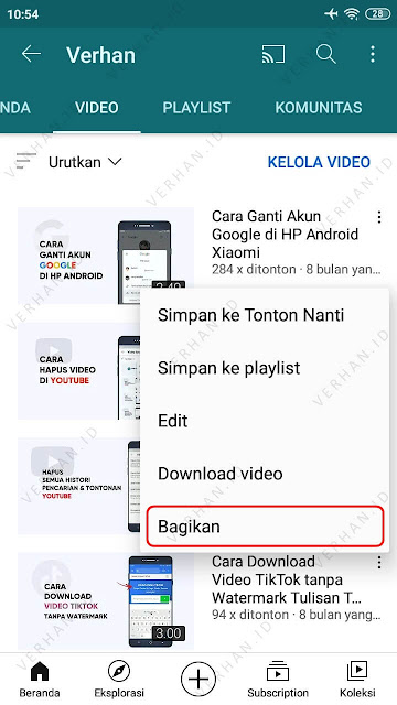 bagikan video youtube