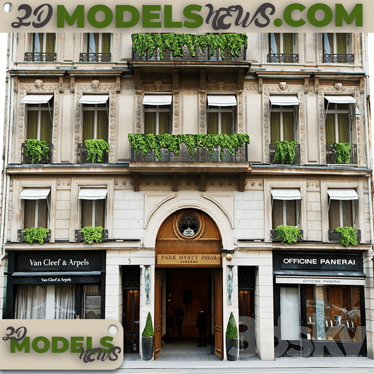 Facade for background Vol 7 Classic Hotel Model 2