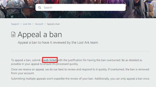 Lost Ark Ba​​n Appeal：アカウントの禁止を解除する方法は？