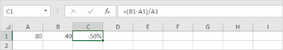 percent change formula excel