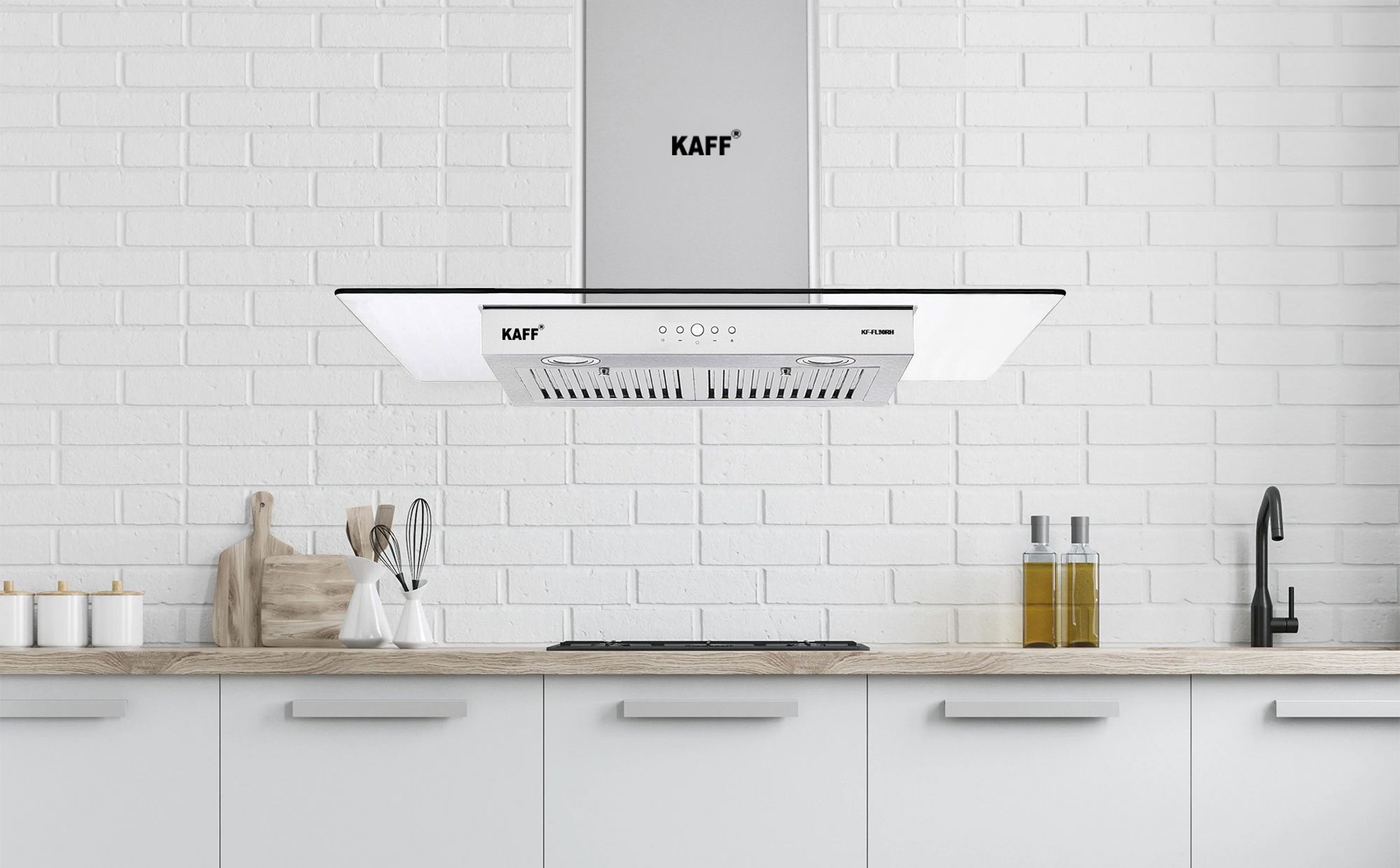 Phối cảnh - Máy hút mùi Kaff KF-FL90RH Phối cảnh - Máy hút mùi Kaff KF-FL90RH