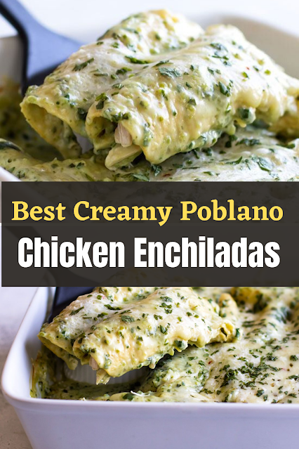 Creamy Poblano Chicken Enchiladas