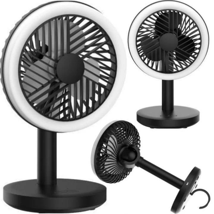 Sonik Mini Fan: SMTF-053 USB Rechargeable 5Inch Cooling Fan with Hook Design and LED Lamp - Suitable on Bedside Tables, Office Desks, for Students, etc