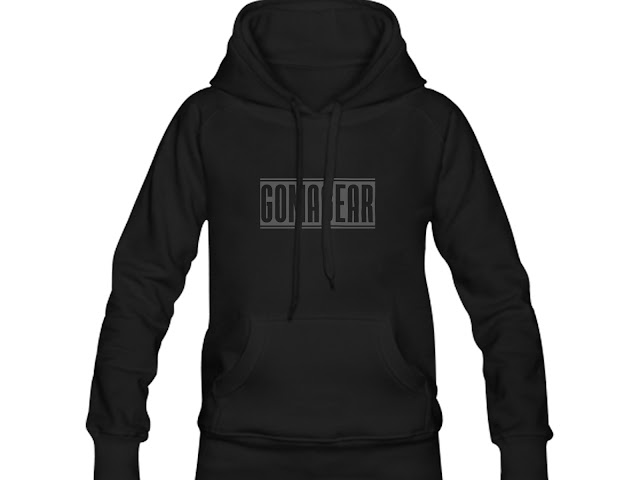 GOMAGEAR "ABE" All Black Everything Letter Hoodie (Black)