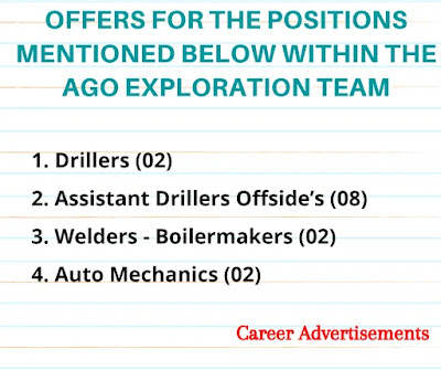 Please find attached job offers for the positions mentioned below within the AGO Exploration Team