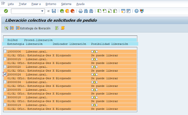 Liberar Solicitud de Pedido - ME55
