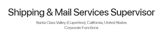 Shipping & Mail Services Supervisor Apple Cupertino, CA | Jobs In USA