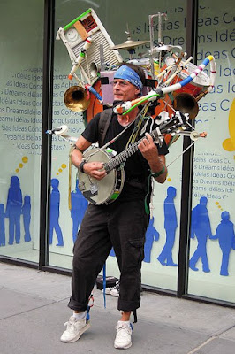 One man band on street