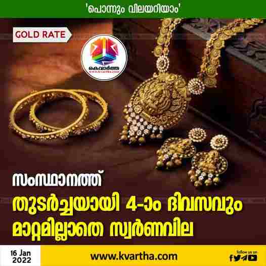 News, Kerala, State, Thiruvananthapuram, Gold, Gold Price, Business, Finance, Gold Price Remains Unchanged on January 16