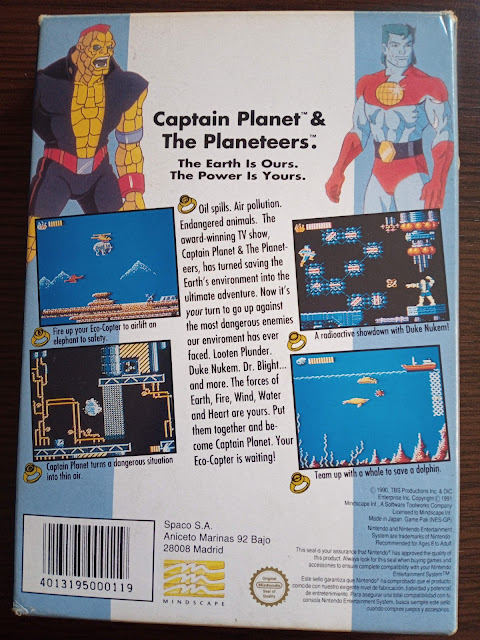 Juego de NES Captain Planet PAL España Por detrás