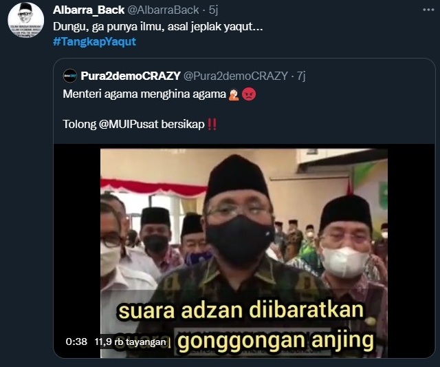 Pernyataan menteri agama tentang adzan