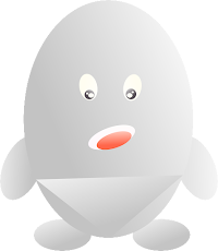 The cute egg boy figure is made up of ovals and triangles - Gray