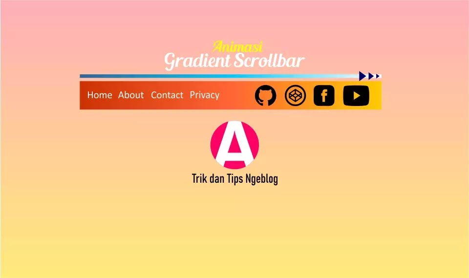 Animasi Gradient Scroll Bar Navigasi Header