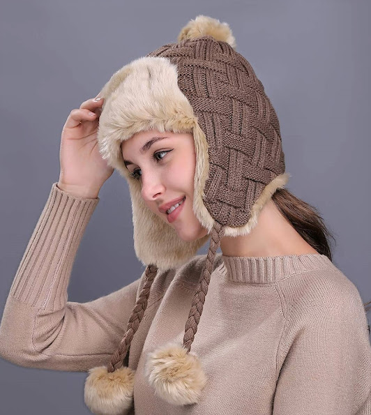 Faux Fur Trapper Bomber Hats With Earflap