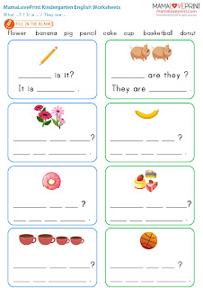 MamaLovePrint . Grade 1 English Worksheets . What is it ? What are they? Plural noun PDF Free Download