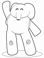 Elly the pink elephant - Pocoyo coloring page