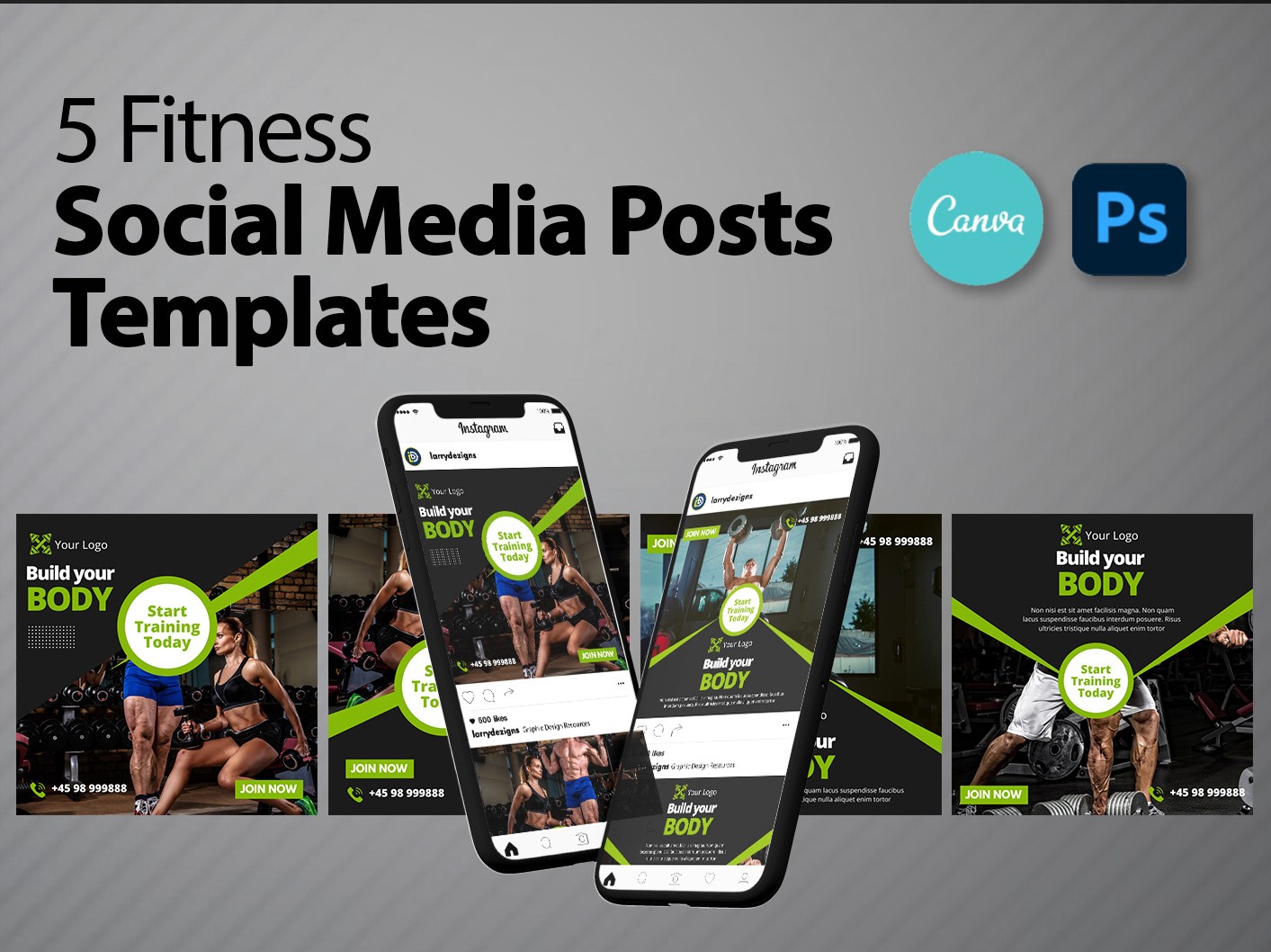 5 Fitness Social Ads Templates