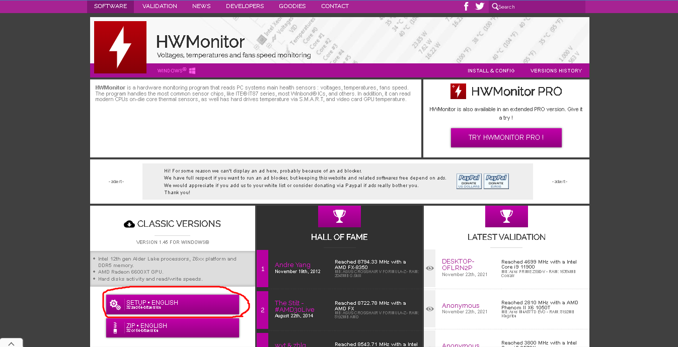 hw monitor d page